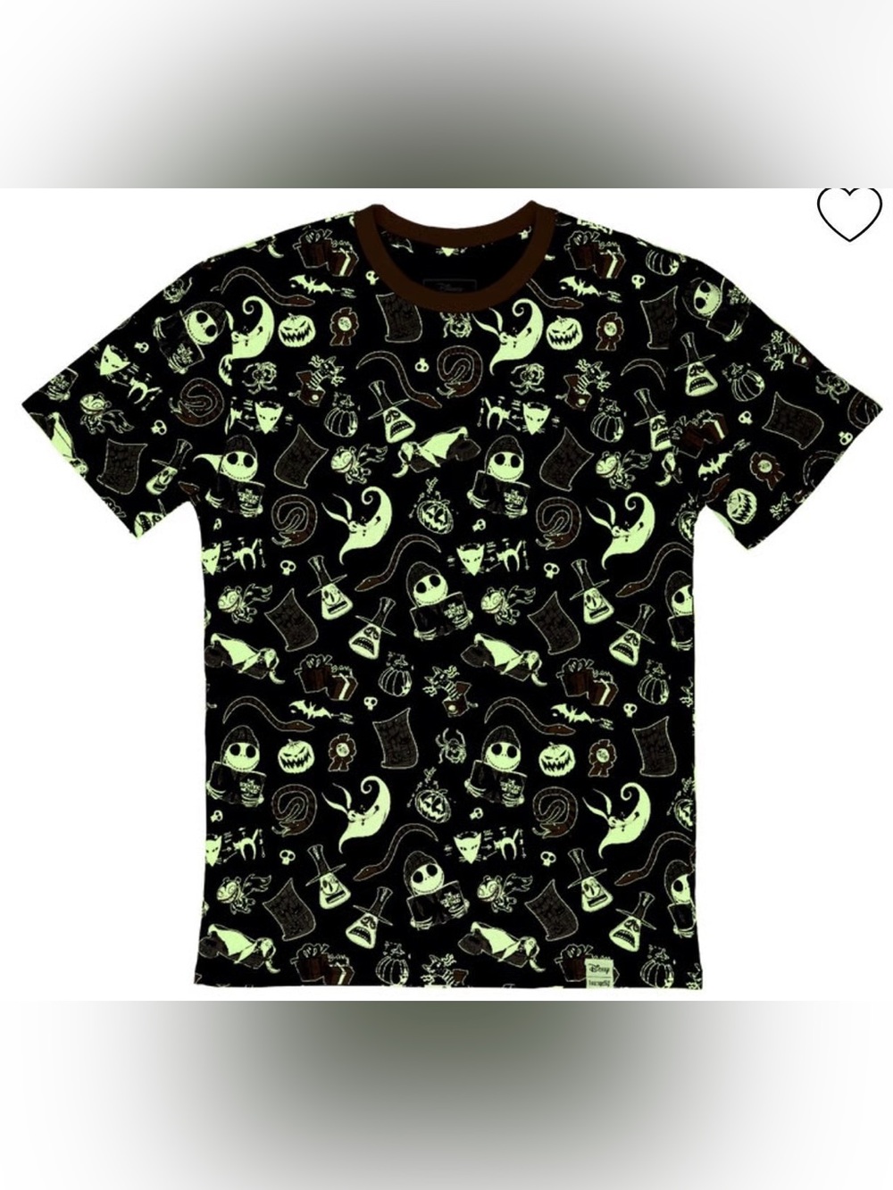 Loungefly unisex Black Glow in the dark Nightmare Before Christmas tee